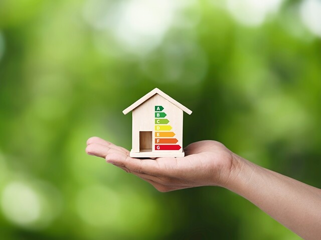 A house with energy labels
