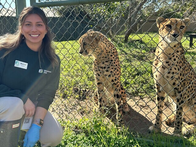 Photo of Monica with two jaguars